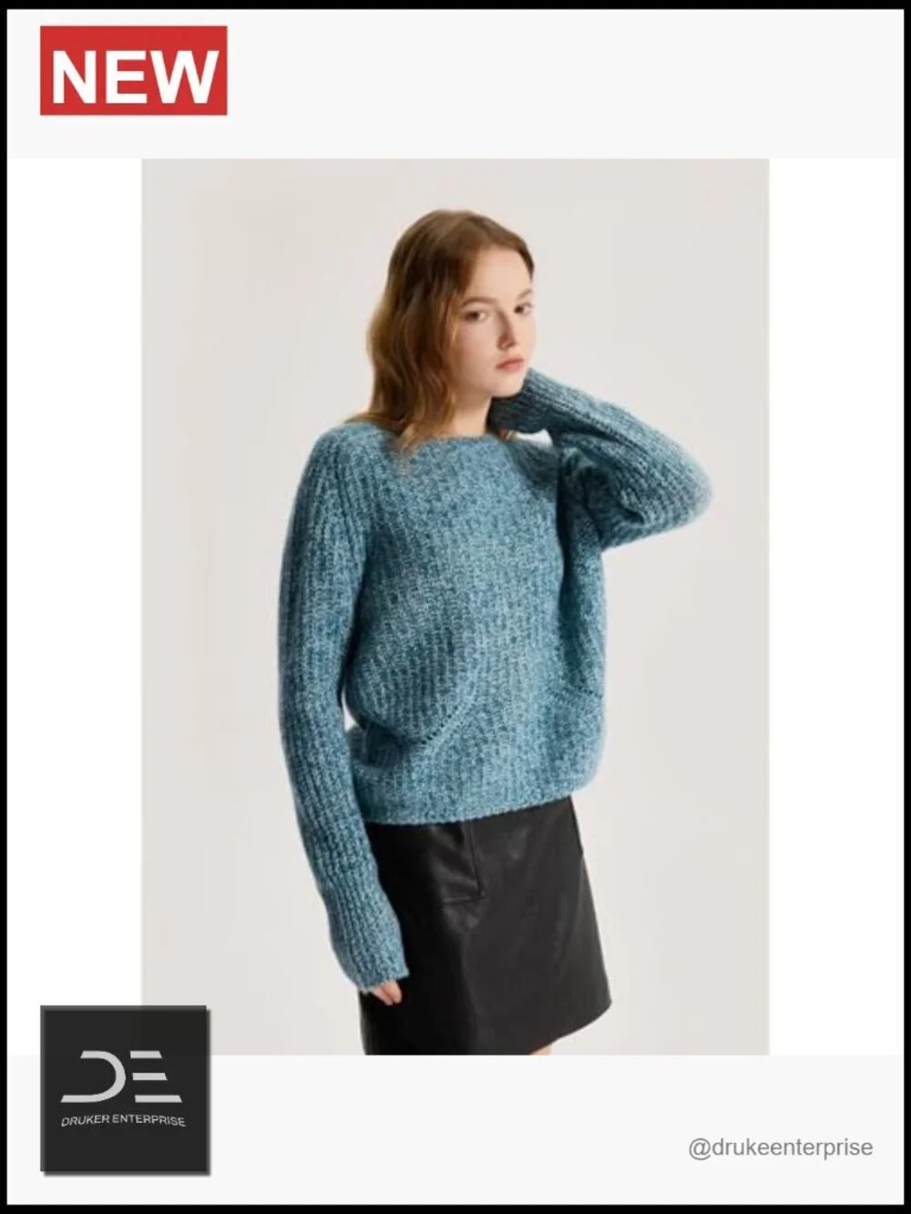 Marled Cashmere Loose Ribbed Hollow Out Pullover Sweater